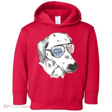 Independence Day Dalmatian Dog Toddler Hoodie