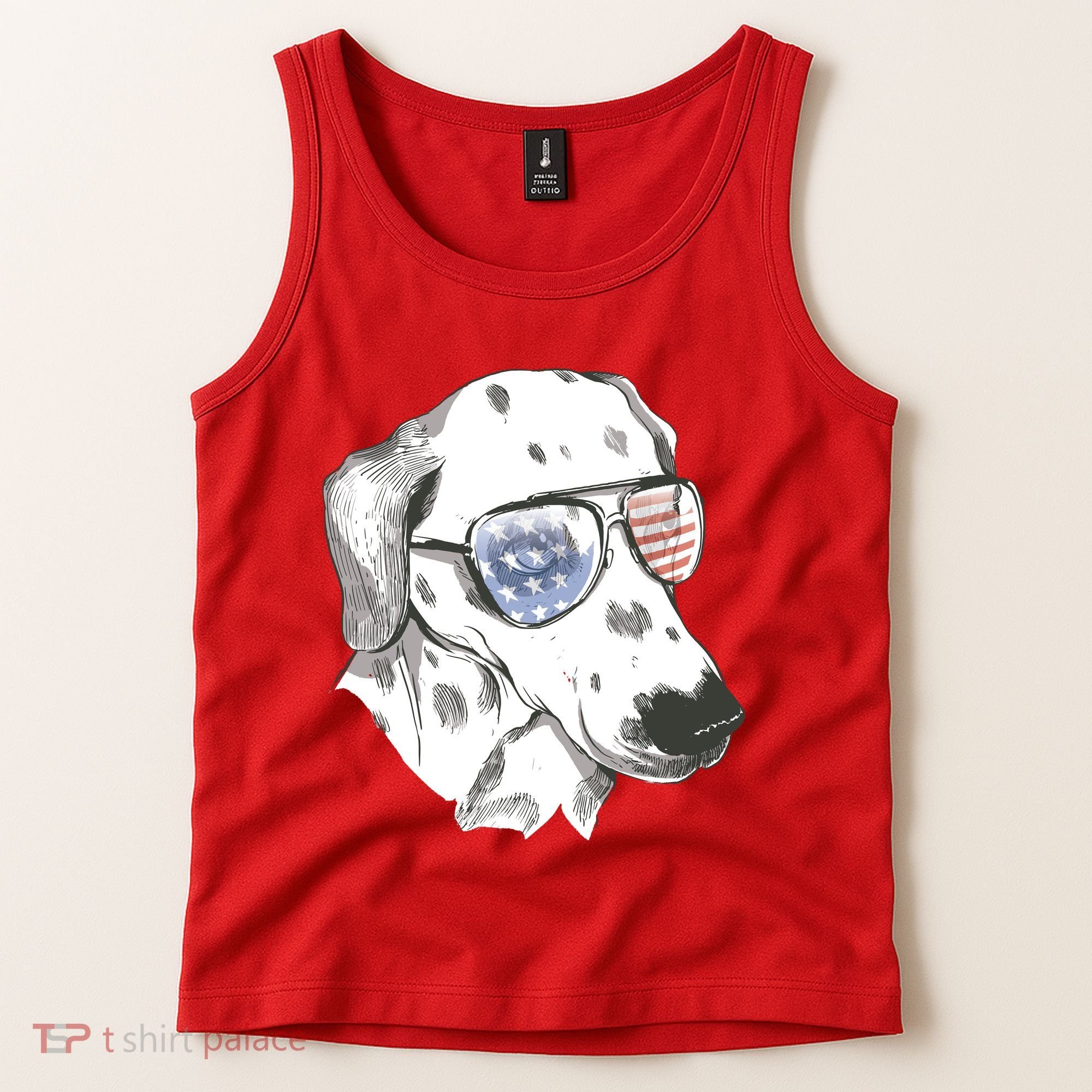 Independence Day Dalmatian Dog Tank Top