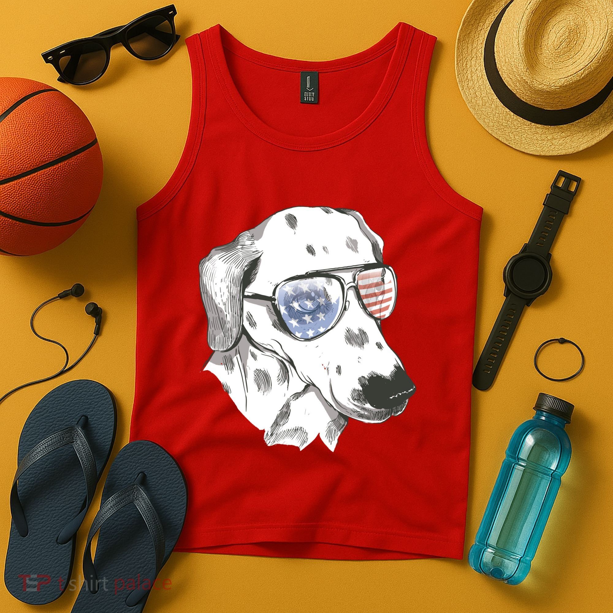 Independence Day Dalmatian Dog Tank Top