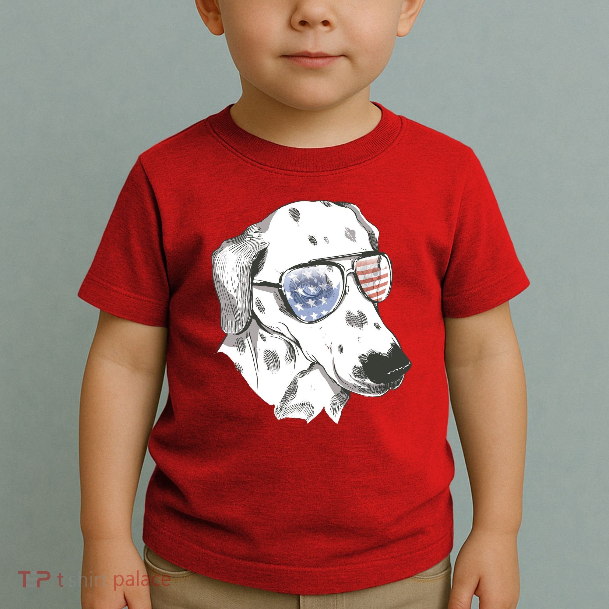 Independence Day Dalmatian Dog Toddler T-Shirt