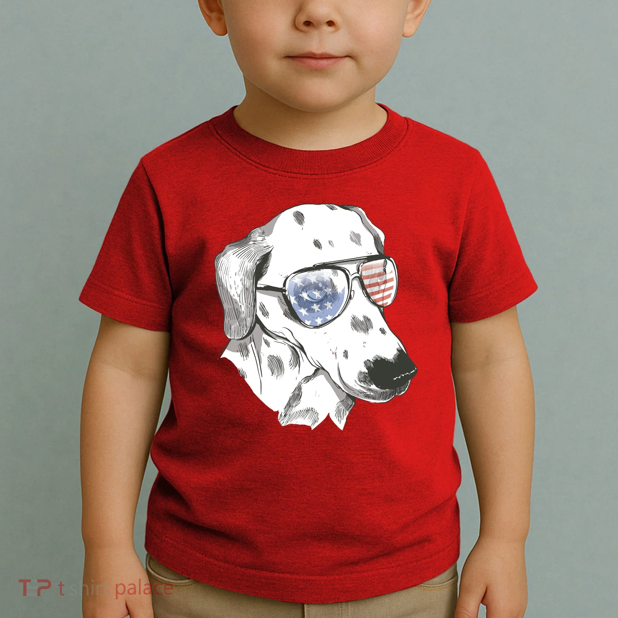 Independence Day Dalmatian Dog Toddler T-Shirt