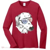 Independence Day Dalmatian Dog Women's Long Sleeve Shirt thumb 0
