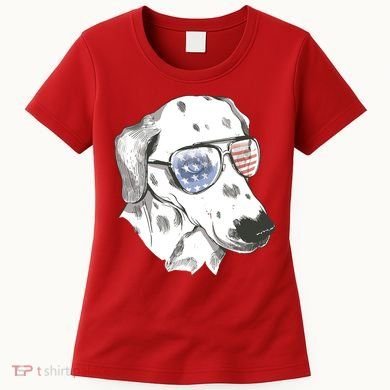 Independence Day Dalmatian Dog Women's T-Shirt