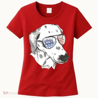 Independence Day Dalmatian Dog Women's T-Shirt