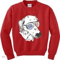 Independence Day Dalmatian Dog Kids Sweatshirt thumb 0