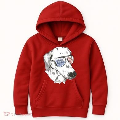 Independence Day Dalmatian Dog Kids Hoodie