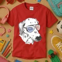Independence Day Dalmatian Dog Kids T-Shirt thumb 3