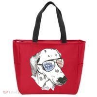 Independence Day Dalmatian Dog Tote Bag thumb 0