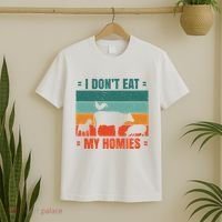 I Don't Eat My Homies Vegan T-Shirt thumb 2