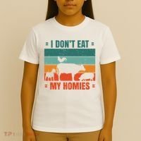 I Don't Eat My Homies Vegan T-Shirt thumb 4