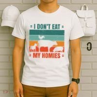 I Don't Eat My Homies Vegan T-Shirt thumb 6