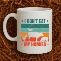 I Don't Eat My Homies Vegan Coffee Mug thumb 2