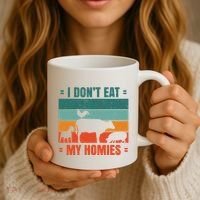 I Don't Eat My Homies Vegan Coffee Mug thumb 3