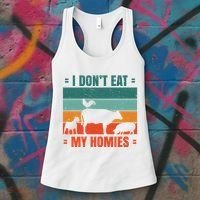 I Don't Eat My Homies Vegan Women's Tank Top thumb 3
