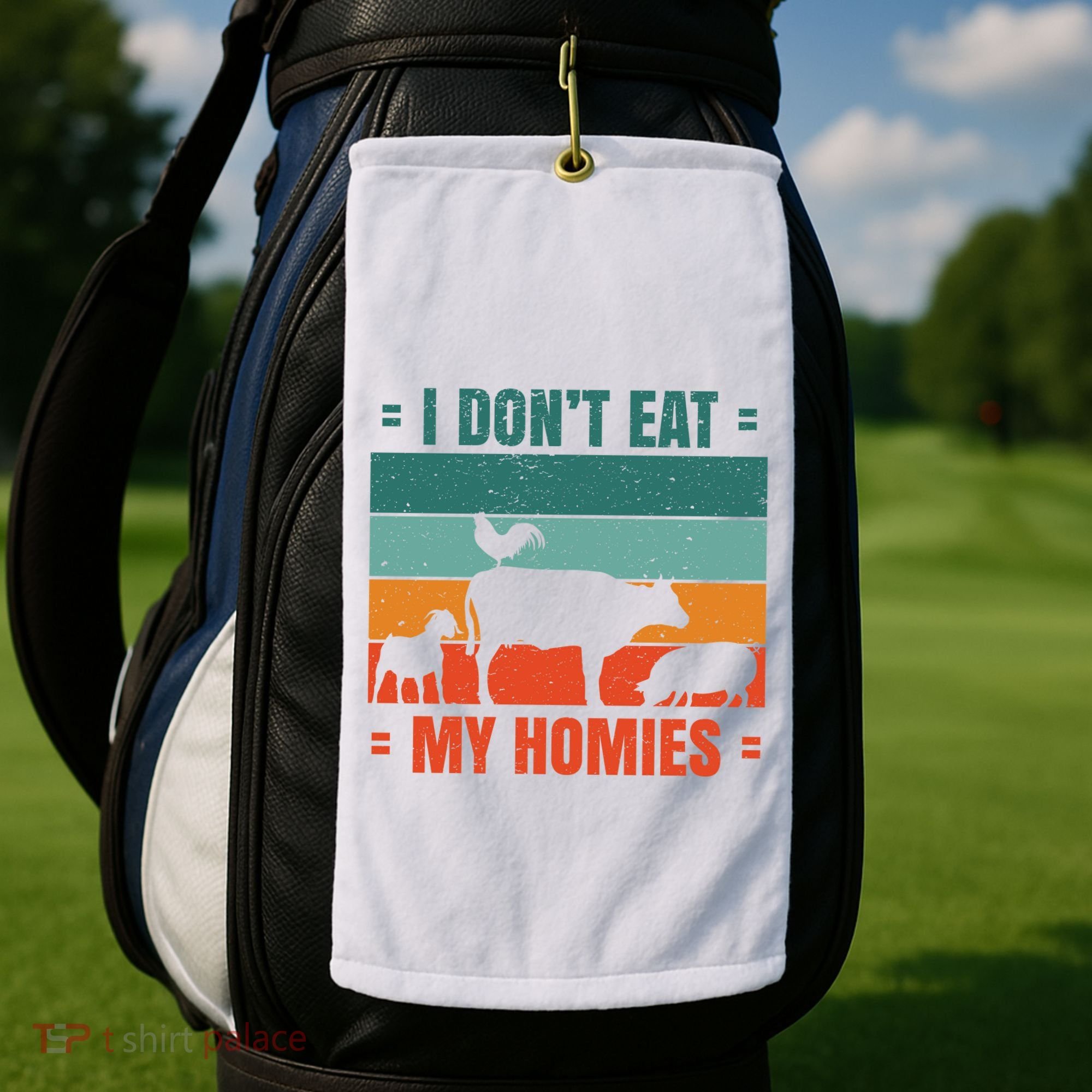 I Don't Eat My Homies Vegan Golf Towel