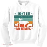 I Don't Eat My Homies Vegan Kids Sweatshirt thumb 0