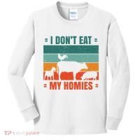 I Don't Eat My Homies Vegan Kids Long Sleeve Shirt thumb 0