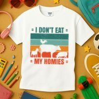 I Don't Eat My Homies Vegan Kids T-Shirt thumb 3