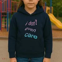 I Don't Even Care Kids Hoodie thumb 3