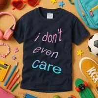 I Don't Even Care Kids T-Shirt thumb 3