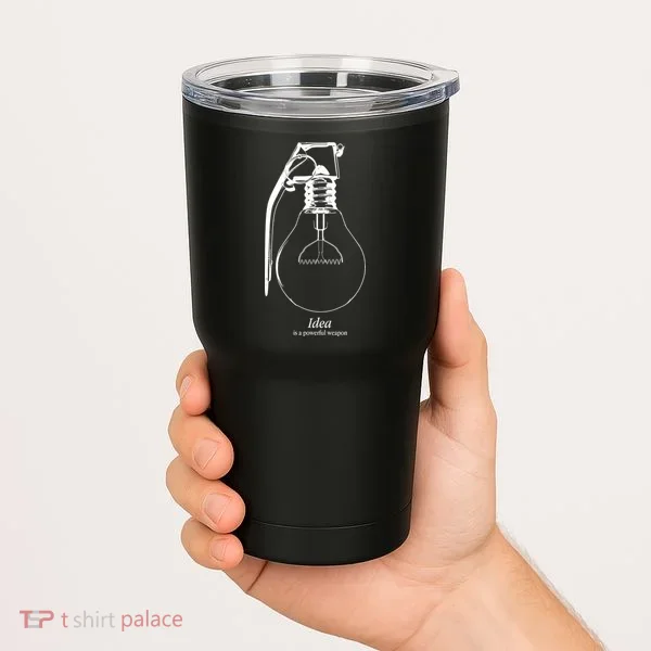 Idea Is A Powerful Weapon Light bulb Grenade Tumbler