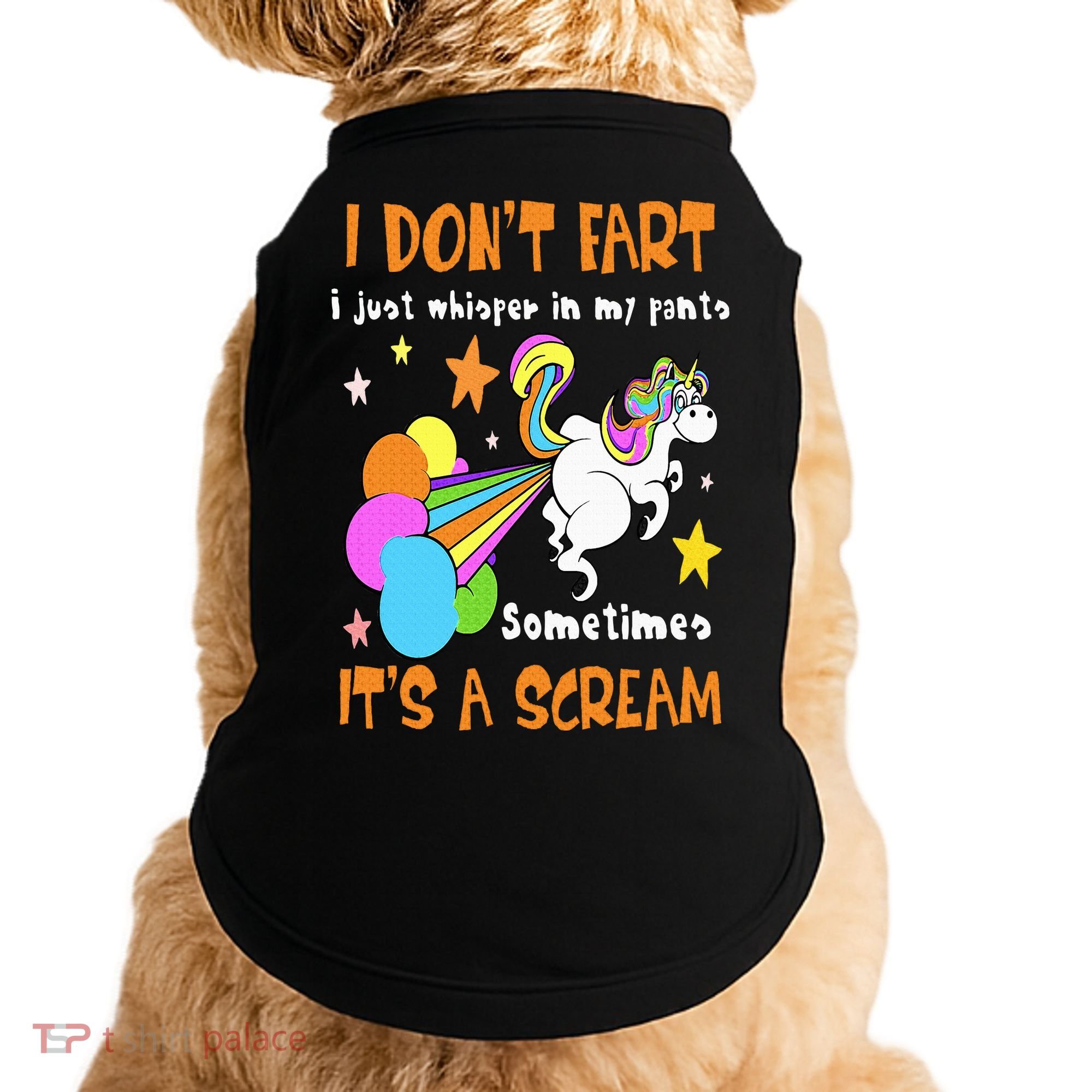 I Don't Fart I Just Whisper In My Pants Funny Unicorn Doggie Tank