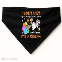 I Don't Fart I Just Whisper In My Pants Funny Unicorn USA-Made Doggie Bandana thumb 0