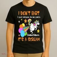 I Don't Fart I Just Whisper In My Pants Funny Unicorn T-Shirt thumb 3