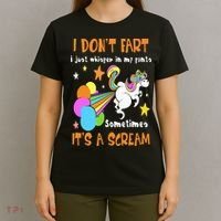 I Don't Fart I Just Whisper In My Pants Funny Unicorn T-Shirt thumb 4
