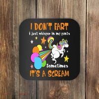 I Don't Fart I Just Whisper In My Pants Funny Unicorn Coaster thumb 0