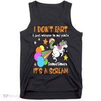 I Don't Fart I Just Whisper In My Pants Funny Unicorn Tank Top thumb 0
