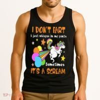 I Don't Fart I Just Whisper In My Pants Funny Unicorn Tank Top thumb 3