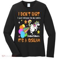 I Don't Fart I Just Whisper In My Pants Funny Unicorn Women's Long Sleeve Shirt thumb 0