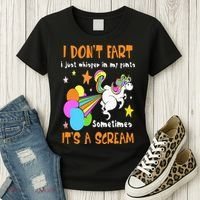 I Don't Fart I Just Whisper In My Pants Funny Unicorn Women's T-Shirt thumb 3