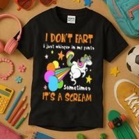 I Don't Fart I Just Whisper In My Pants Funny Unicorn Kids T-Shirt thumb 3