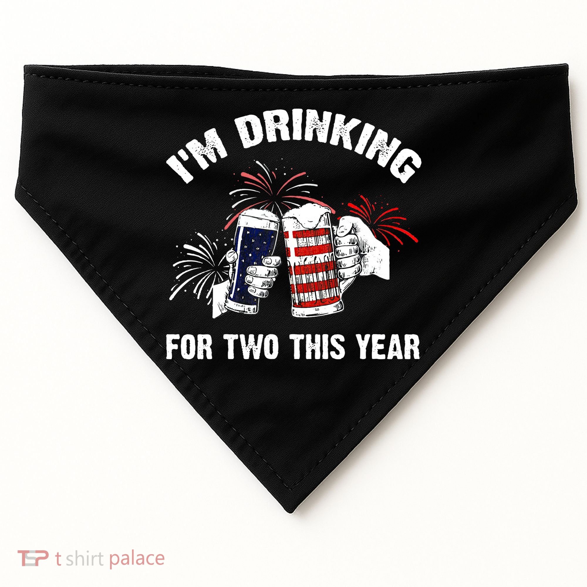 I'm Drinking For 2 This Year Pregnancy 4th Of July USA-Made Doggie Bandana