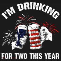 I'm Drinking For 2 This Year Pregnancy 4th Of July Button thumb 1