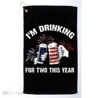 I'm Drinking For 2 This Year Pregnancy 4th Of July Golf Towel thumb 0