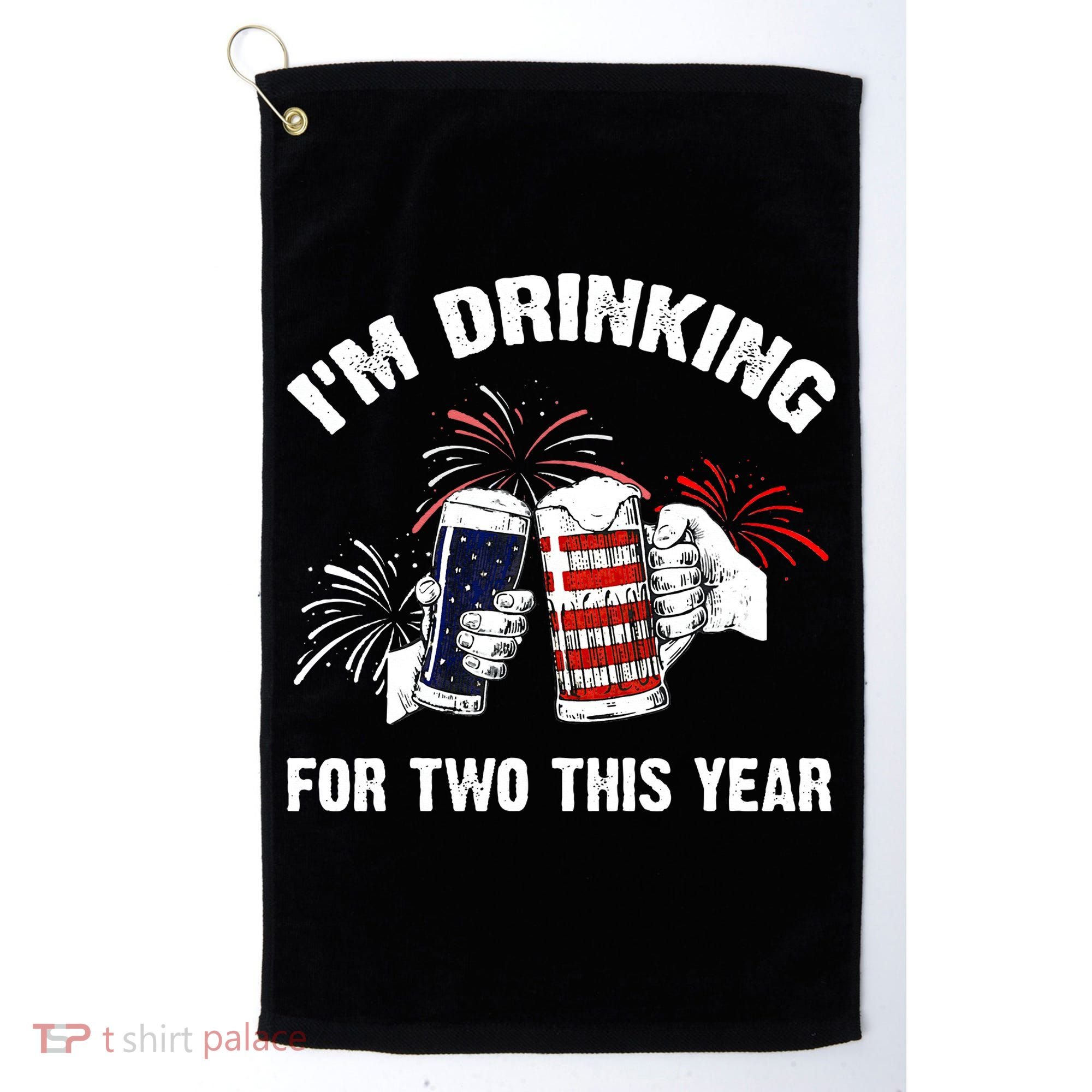 I'm Drinking For 2 This Year Pregnancy 4th Of July Golf Towel
