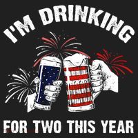I'm Drinking For 2 This Year Pregnancy 4th Of July Golf Towel thumb 3