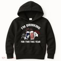 I'm Drinking For 2 This Year Pregnancy 4th Of July Kids Hoodie thumb 0