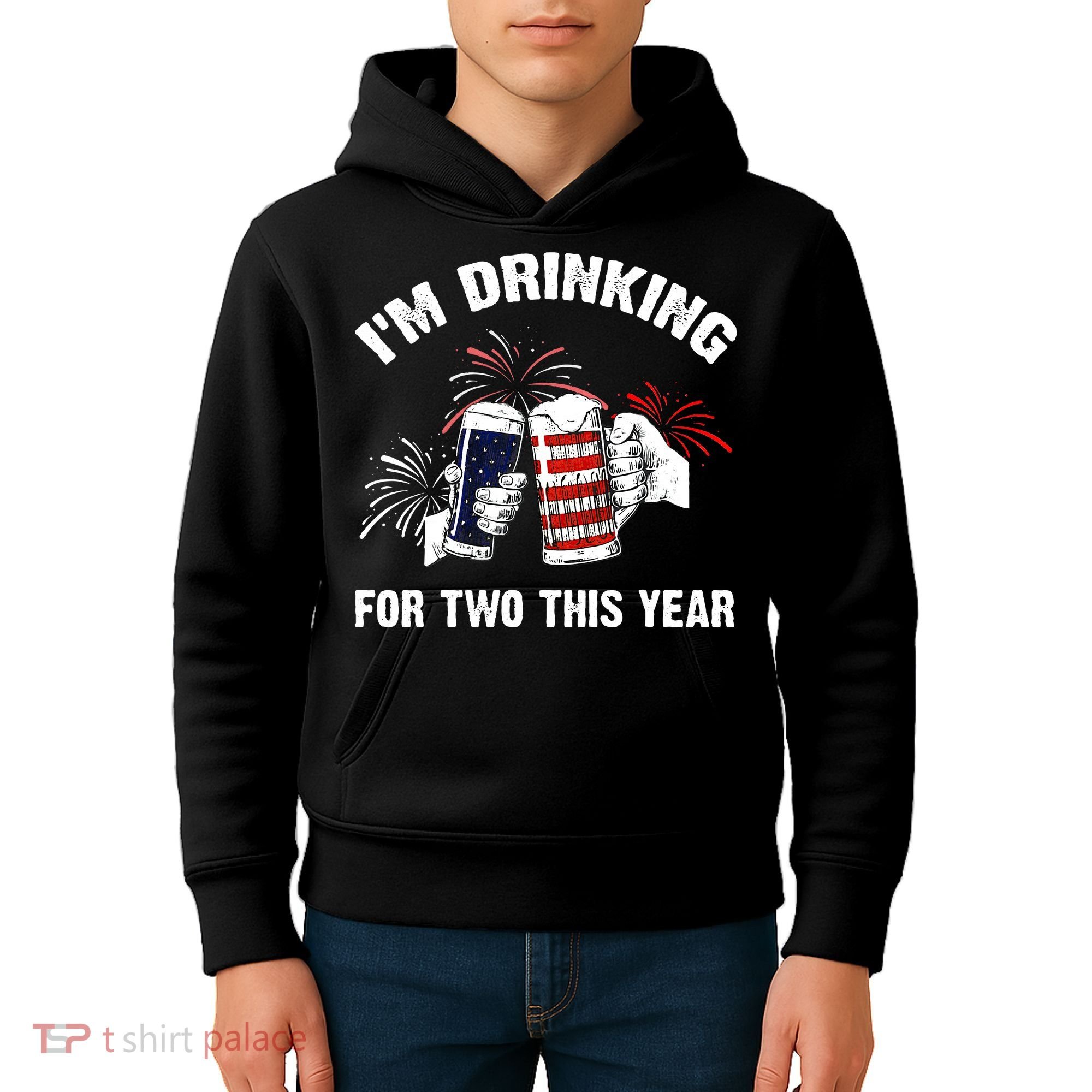 I'm Drinking For 2 This Year Pregnancy 4th Of July Kids Hoodie