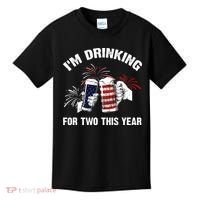 I'm Drinking For 2 This Year Pregnancy 4th Of July Kids T-Shirt thumb 0