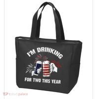 I'm Drinking For 2 This Year Pregnancy 4th Of July Tote Bag thumb 3