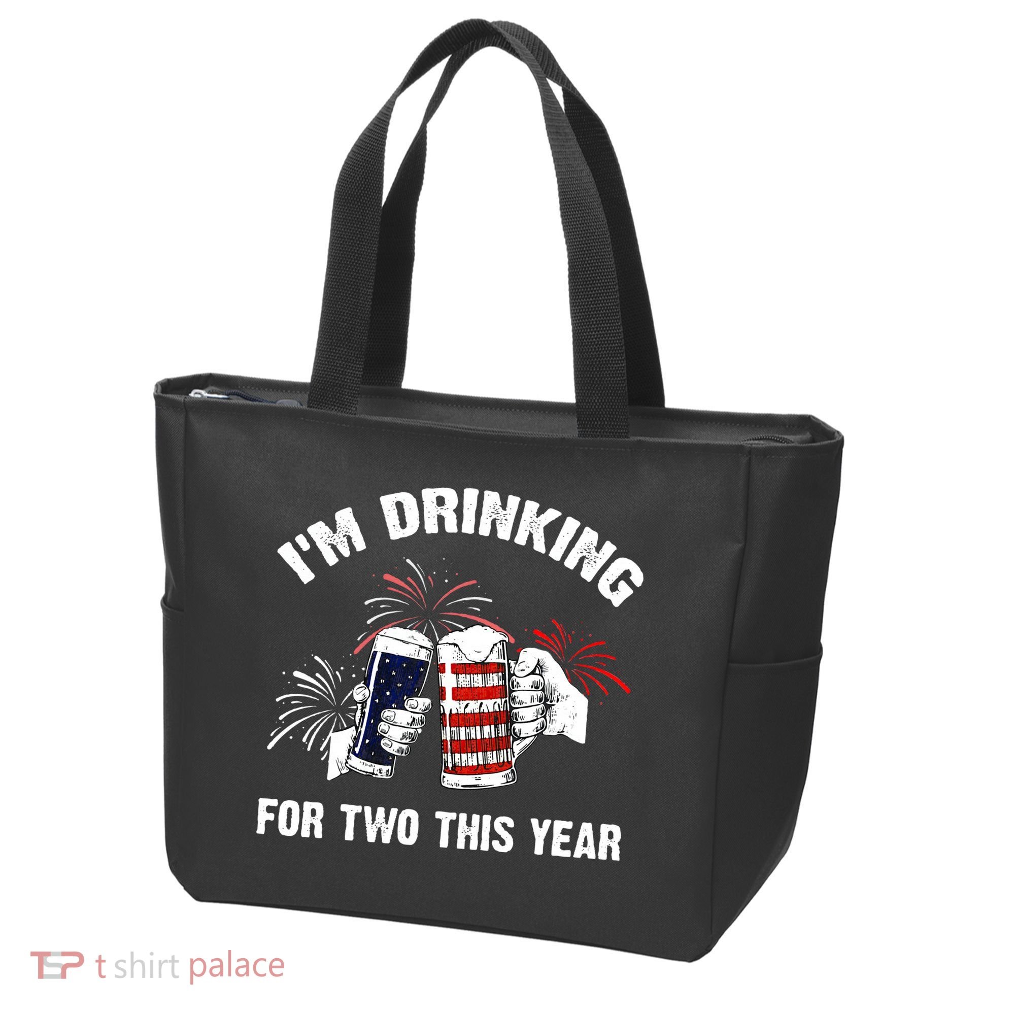 I'm Drinking For 2 This Year Pregnancy 4th Of July Tote Bag