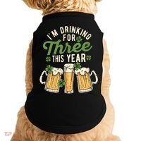 I'm Drinking For Three This Year St Patricks Day Pregnancy Doggie Tank thumb 0