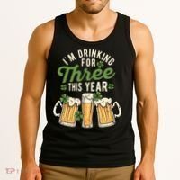 I'm Drinking For Three This Year St Patricks Day Pregnancy Tank Top thumb 3