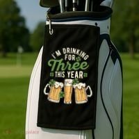 I'm Drinking For Three This Year St Patricks Day Pregnancy Golf Towel thumb 2