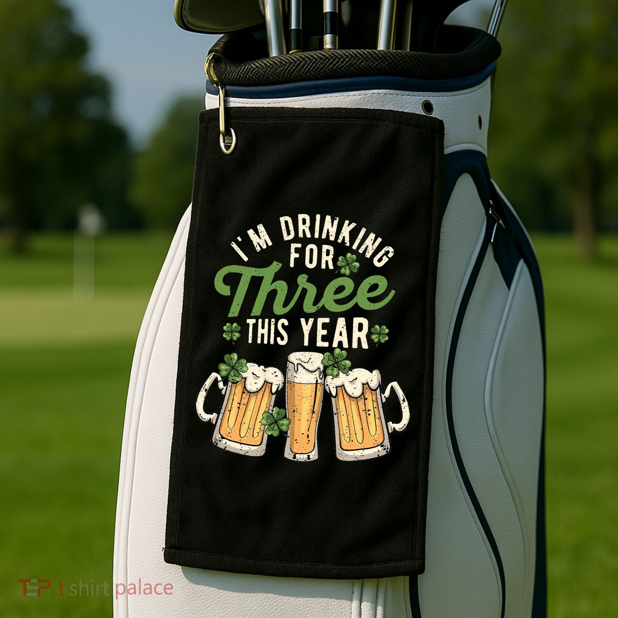 I'm Drinking For Three This Year St Patricks Day Pregnancy Golf Towel