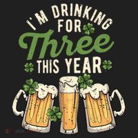 I'm Drinking For Three This Year St Patricks Day Pregnancy Golf Towel thumb 3